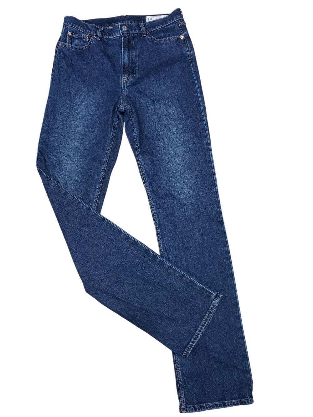 GAP 90s Straight High Rise Jeans Women's Medium Dark Wash Denim